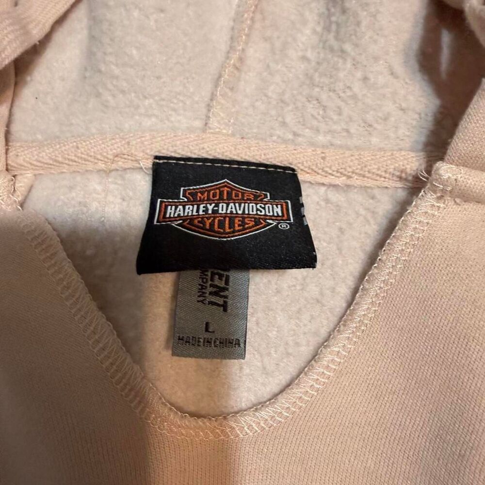 Harley-davidson Women's Pink and Cream Hoodie - Picture 2 of 3
